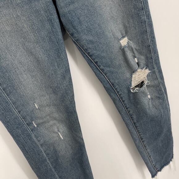 Levi's Premium Wedgie Skinny Jeans Sz 26 Button Fly High Rise Faded Distressed - Picture 5 of 12